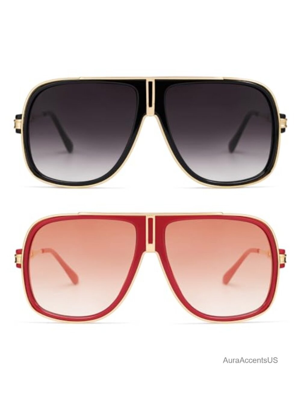 Retro Aviator Sunglasses Oversized UV400 Metal Hinges for Driving